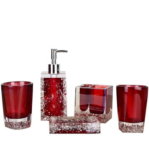 5% coupon applied at checkout. Beautiful Red Bathroom Accessories Sets - HomeInDec