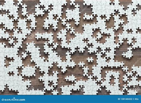 Unfinished Blank Jigsaw Puzzle Stock Photo Image Of Assembly