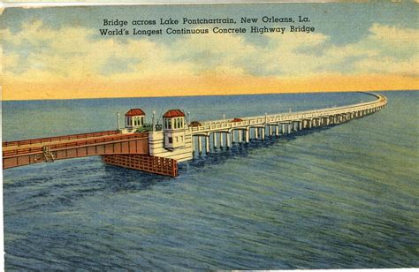 Postcard Bridge Across Lake Pontchartrain Graphiques