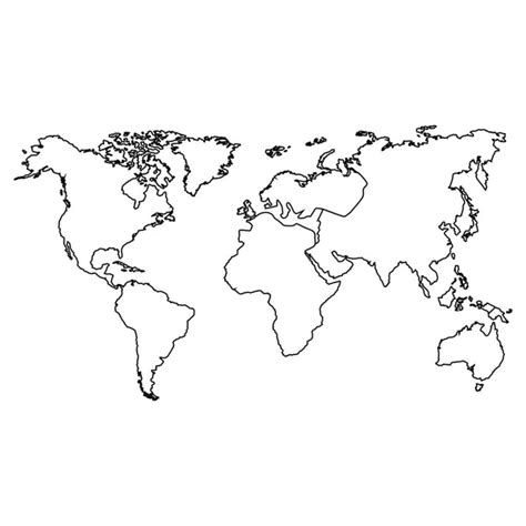 Kontury Mapę świata Czarny Biały — Grafika Wektorowa © Robertosch 2045063