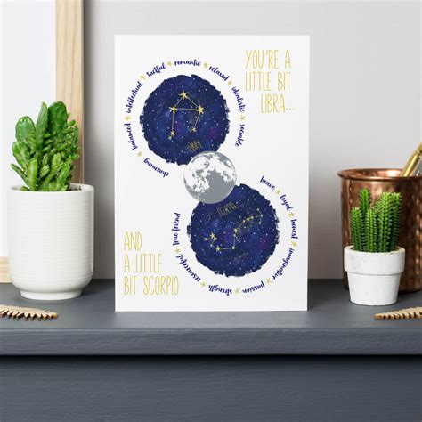 Libra And Scorpio Constellation Star Sign Birthday Card By Paper Craze