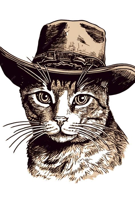 Premium Ai Image A Cat In A Cowboy Hat Is Shown