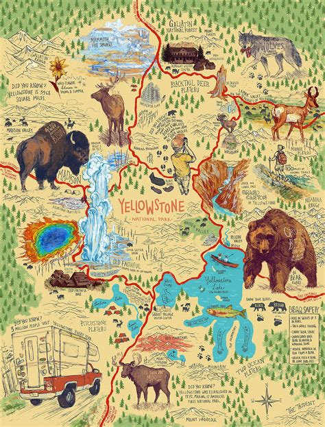 Yellowstone National Park Road Conditions Map London Top Attractions Map