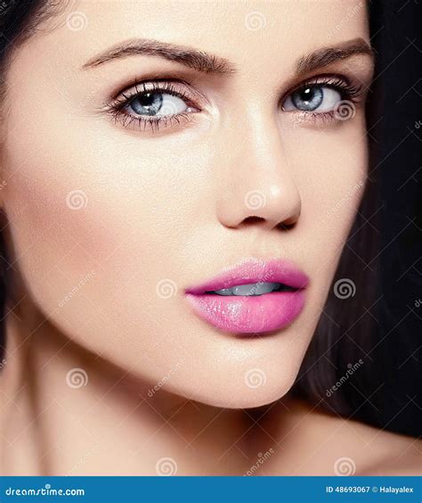 Beauty Portrait Of Sensual Model With No Makeup Clean Skin Stock Image