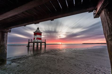 Beach Lighthouse Sunset Wallpaper Coolwallpapersme