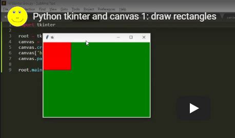 Python Tkinter Canvas Rectangles Python Programming