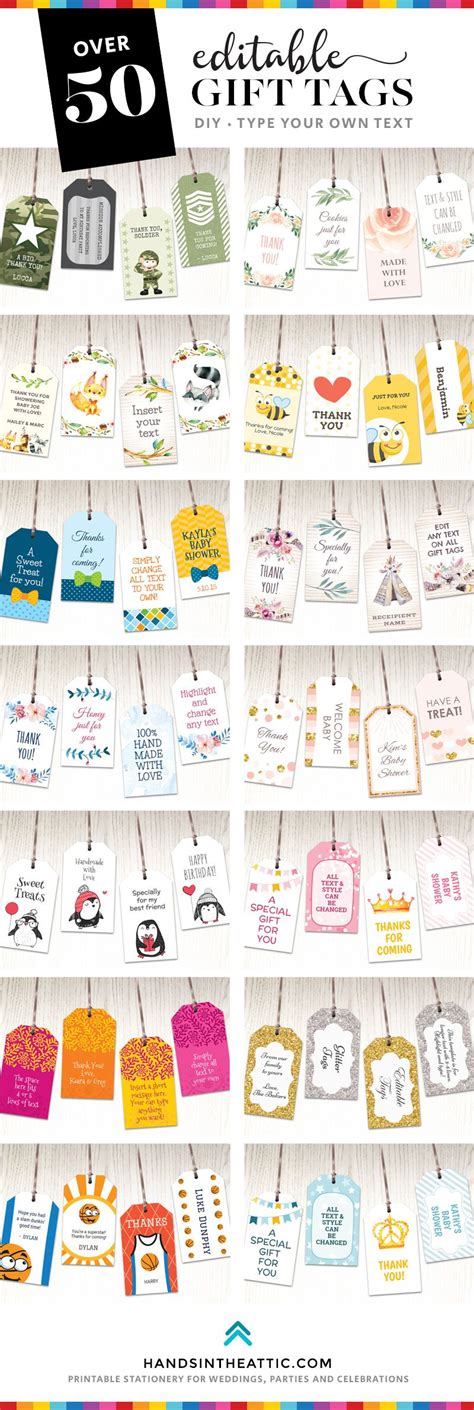 Our wide variety of diy online baby shower invitations can help you set your. Printable Gift Tags Archives | Hands in the Attic | Gift ...