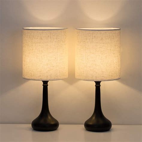 Haitral Bedside Table Lamps Set Of 2 Modern Nightstand Lamps Simple