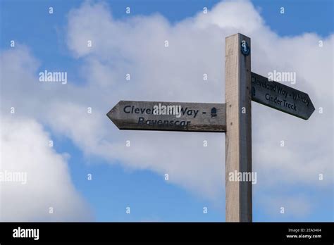 Direction Sign On The Cleveland Way Pointing To Staithes North