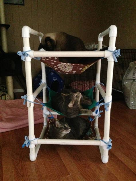 Beautiful colors to keep the hammock looking new. I made a 3 tier cat hammock from some scraps. It's been accepted and approved. | Diy cat hammock ...