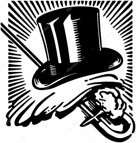 Top Hat And Cane Silhouette