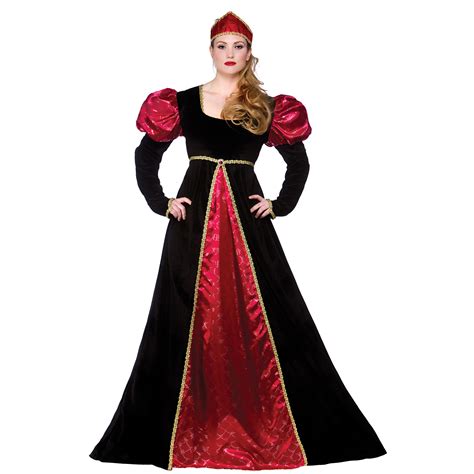 Medieval Queen Empress Historical Womens Halloween Fancy Dress Costume