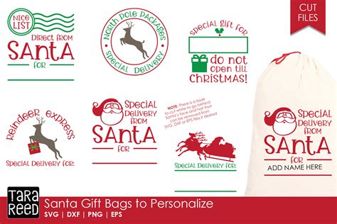 Santa Gift Bags Christmas Svg And Cut Files For Crafters