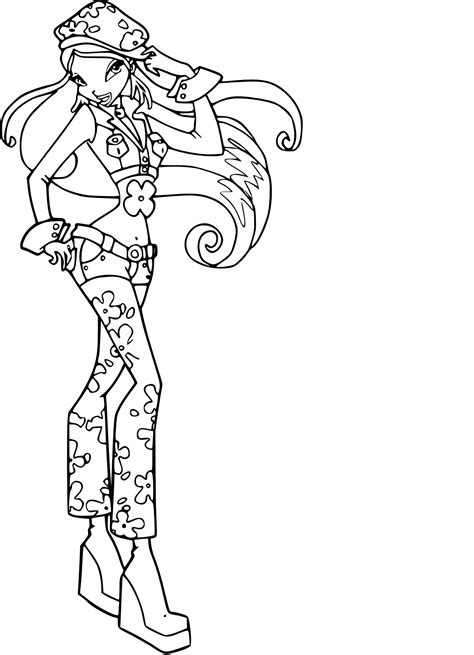 Coloriage Flora Winx gratuit à imprimer  Coloriages.info