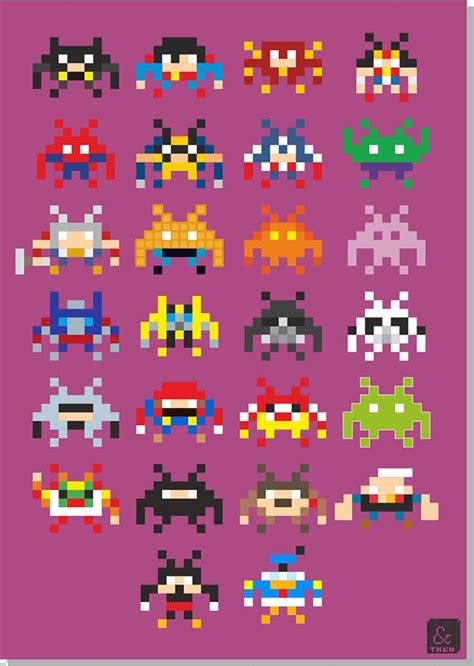 If Pop Culture Characters Were 8 Bit ‘space Invaders