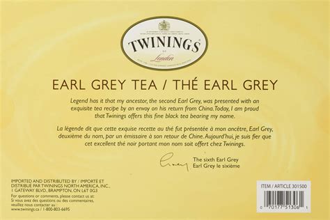 Twinings Earl Grey Tea 144 Sealed Tea Bags 288g Imported From Canada Caffeine Cams