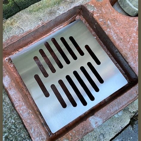 6″ 15cm Sqare Stainless Steel Drain Cover Slotted Design The