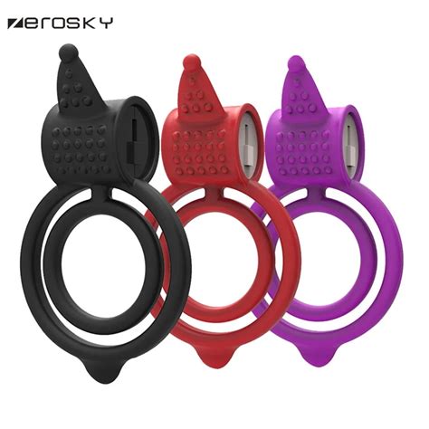 Zerosky Silicon Vibrating Cock Ringpenis Ring Vibratorcockringsex Toys For Menadult Toy