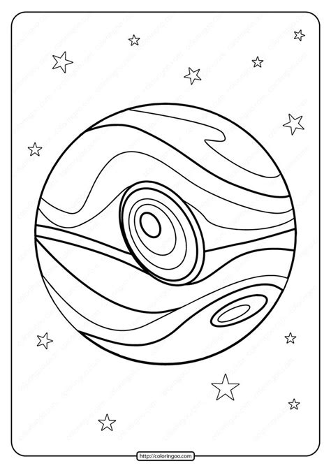 Printable Planet Jupiter Doodle Pdf Vector Outline Solar System