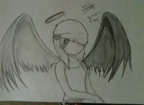 Anime Girl Fallen Angel By Jenseob On Deviantart