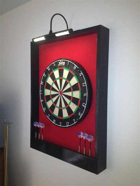Led Lighted Dart Board Backboard 24 X 32 Red And Black Dart Board