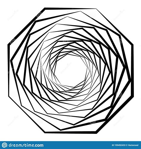Shape With Rotation Tiwrl Effect Geometric Abstract Spiralling Design