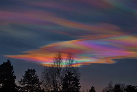 Polar Stratospheric Clouds Also Known As Nacreous Clouds Look Like An