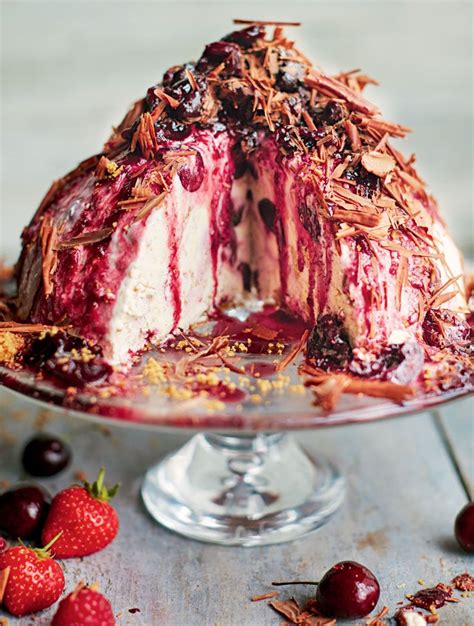 Rhubarb & strawberry pavlova | super tasty strawberry desserts | jamie oliver. Jamie's Cherry Cheesecake Semifreddo | Semifreddo recipe ...