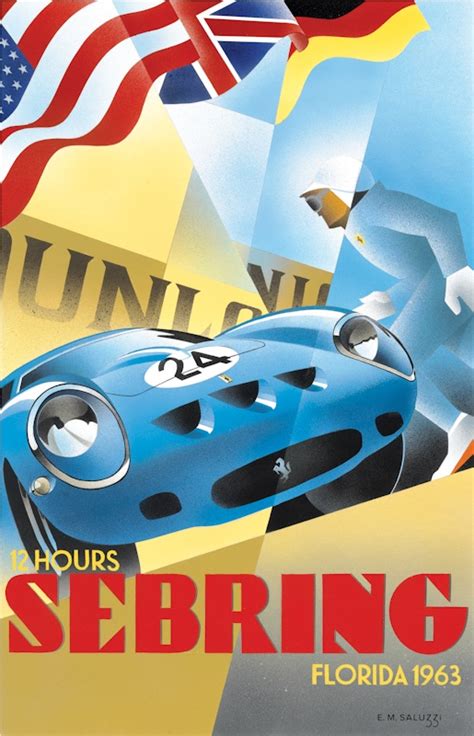 12 Hours Sebring 1963 Auto Racing Posters Vintage Racing Poster Car