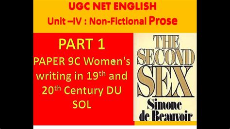 81 Feminism ‘the Second Sex Part 1 Du English Womens Writing Simone
