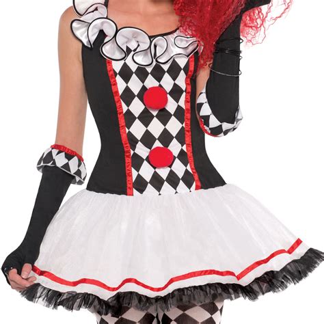 scary halloween sexy ladies clown jester harley quinn honey fancy dress costume ebay