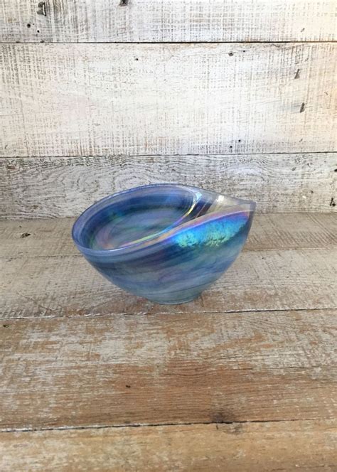Glass Bowl Mid Century Murano Style Hand Blown Glass Bowl Art Etsy Blown Glass Bowls Art
