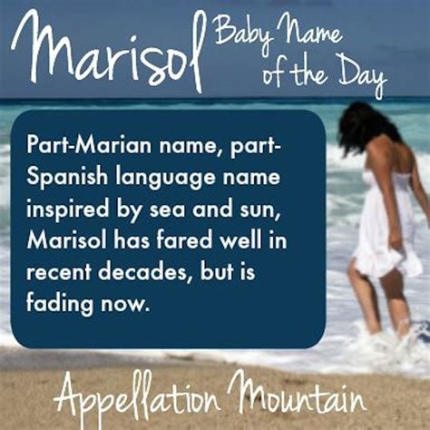 What is the meaning of mia? Marisol: Baby Name of the Day - Appellation Mountain