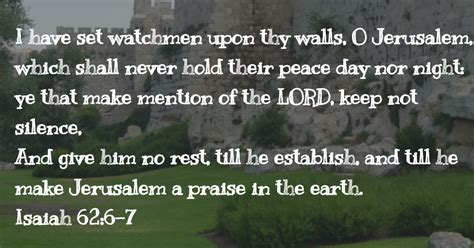 Prayer Pointers Isaiah 62 6 7 Watch And Pray