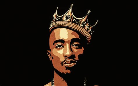 Download Wallpapers Tupac American Rapper Portrait Abstraction Black