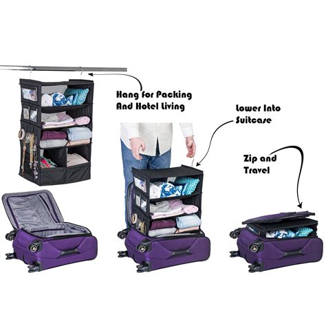 Suitcase Organizer Durable Portable Travel Packing System Hanging