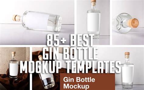 gin bottle mockup templates  premium