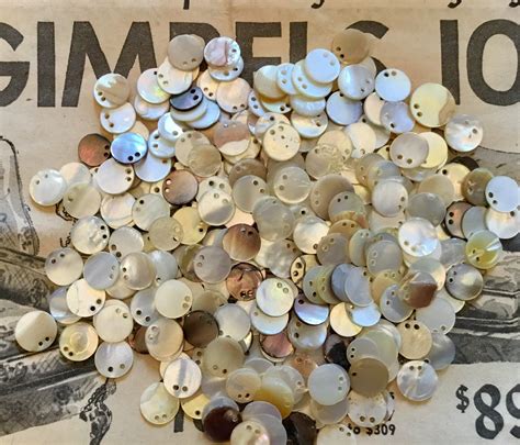 Buttons Sequins Mother Of Pearl Vintage 230 Mixed 2 Holes Usa Etsy