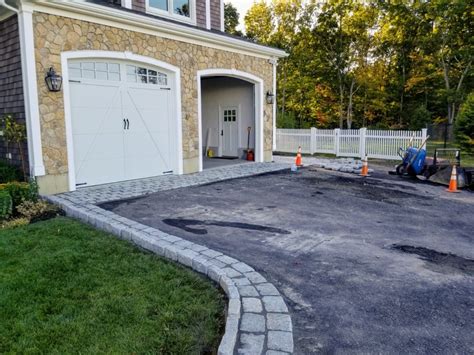 Cobblestone Driveway Aprons And Border Completed In Hudson Ma Down