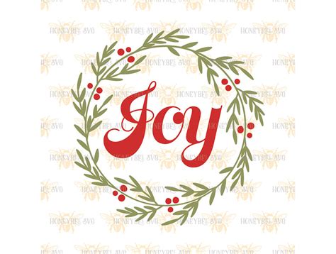 Joy Wreath By Honeybee Svg Thehungryjpeg