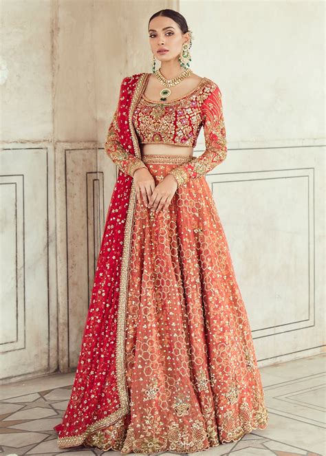 Elegant Pakistani Bridal Lehnga Dress For Wedding Nameera By Farooq