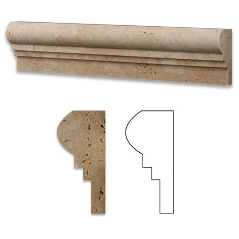 One piece is 1 ln.ft. Ivory Travertine Honed OG-2 Chair Rail Molding Trim ...