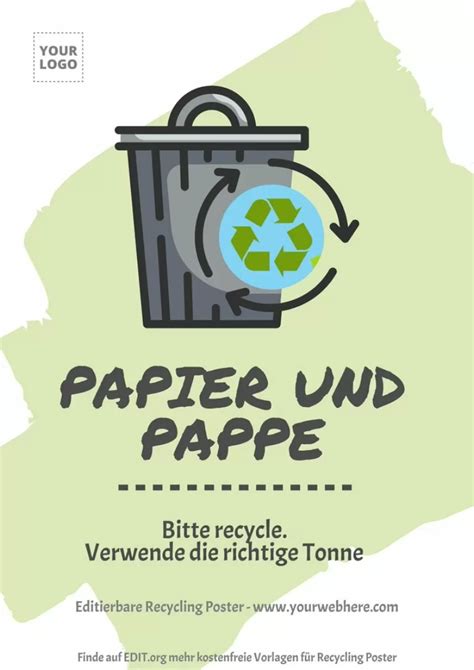 Editierbare Plakate Zum Reduzieren Wiederverwenden Und Recyceln