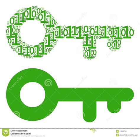 Key Collage Of Binary Digits Stock Vector Illustration Of Protect