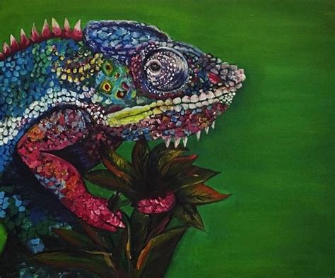 Chameleon Acrylic Painting Acrylic Painting Painting Art