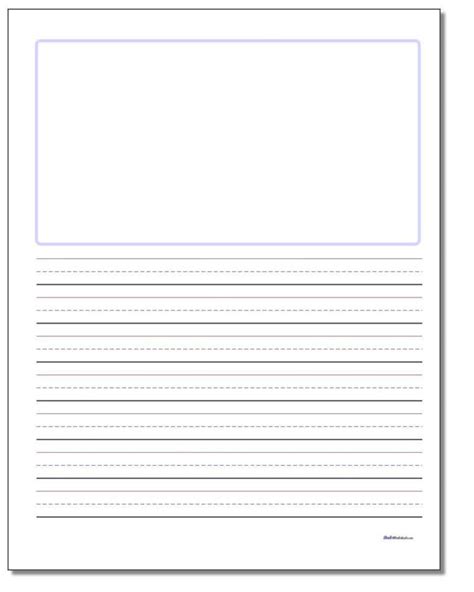 Handwriting Paper Within Blank Four Square Writing Template