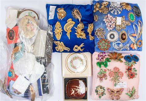 A Collection Of Vintage Costume Jewellery Including Exquisite Enamel