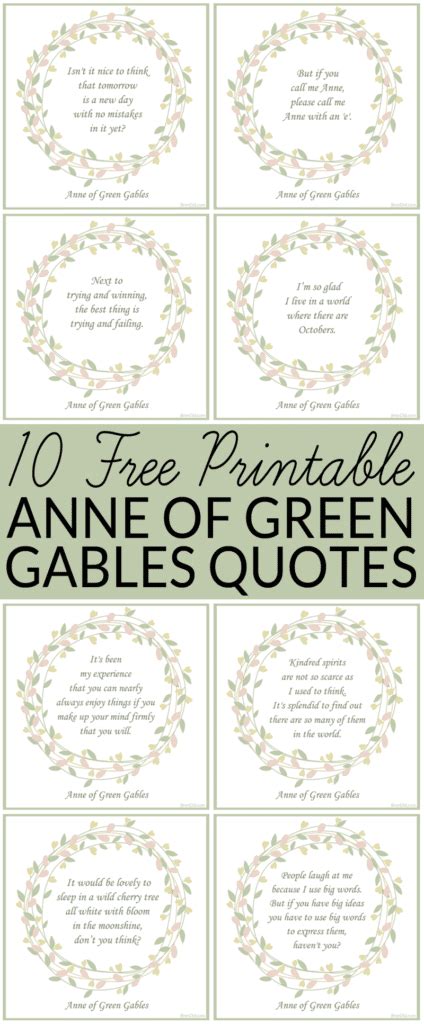 10 Free Printable Anne Of Green Gables Quotes Bren Did