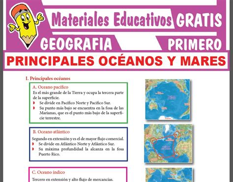 Principales Oc Anos Y Mares Para Primer Grado De Secundaria