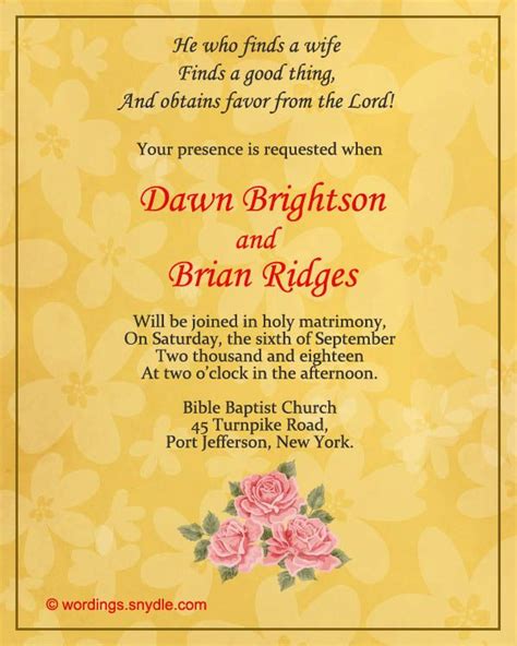 Christian Wedding Invitation Wording Samples Christian Wedding Invitation Wording Christian